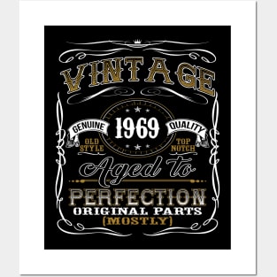 Vintage 1969 Shirt 50th Birthday Gift Fiftieth Bday T Shirt Posters and Art